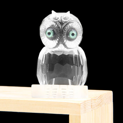 Owl crystal ornaments on crystal branches for home decoration and Halloween decoration