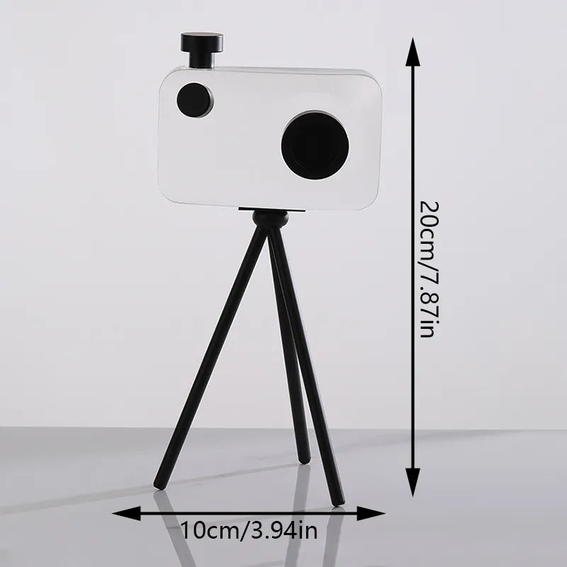 Modern light luxury minimalist crystal camera ornament, retro simple European decoration ornament, living room ornament