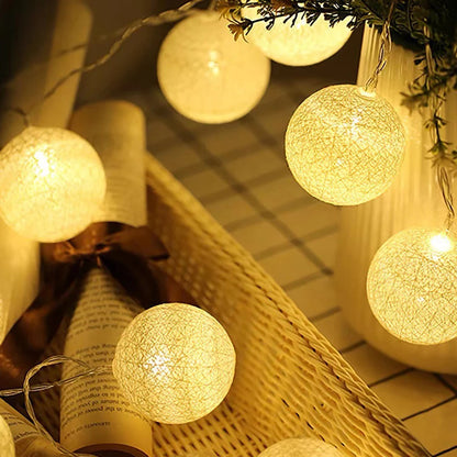 Cotton String Ball Light Teepee Decor Room Kid Children Bedroom Copper Led Lights Christmas Decorations Led Lights