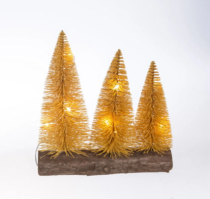 Wood Christmas Tree Led Light 3 Tree Small Wooden Christmas Needle Tree with Led Lights Included