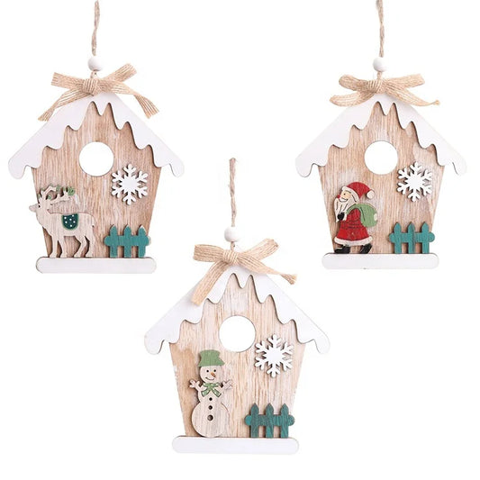 High Quality Wholesale Christmas Hanging Outdoor Decorations Wooden Christmas Decorations