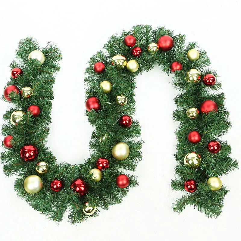Christmas Decorations Garland Rattan Preserved Flowers  ren and white