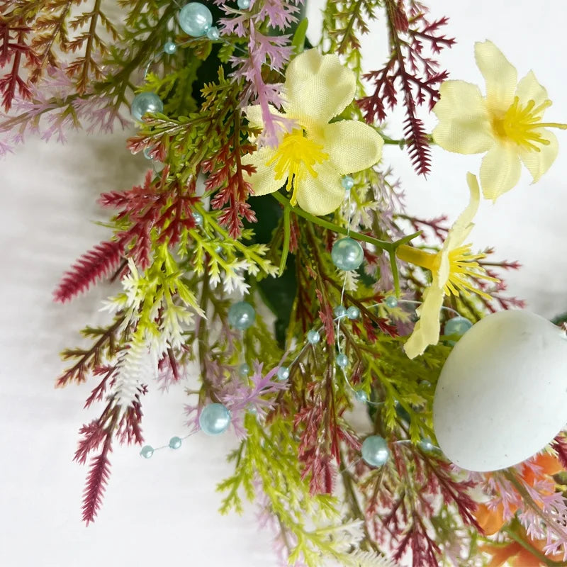 Wholesale Easter Egg Decorations Garland Artificial Easter Egg Wreath Window Display Door Garland Easter Wreath Signs