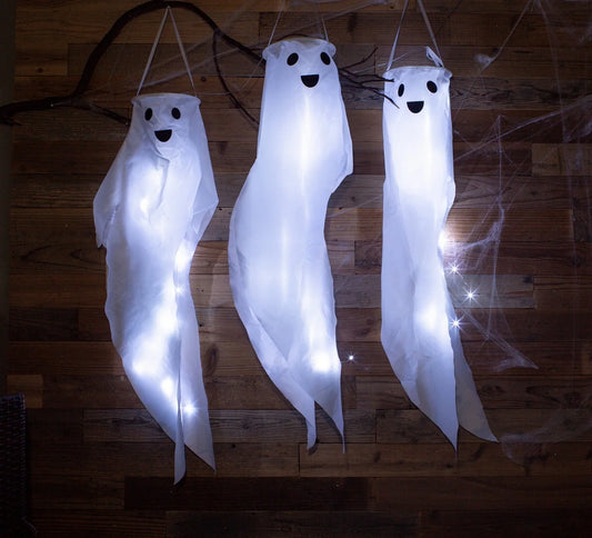 Set 3 Floating Ghosts Are Cute Home Decor Hanging Light Halloween Decoration