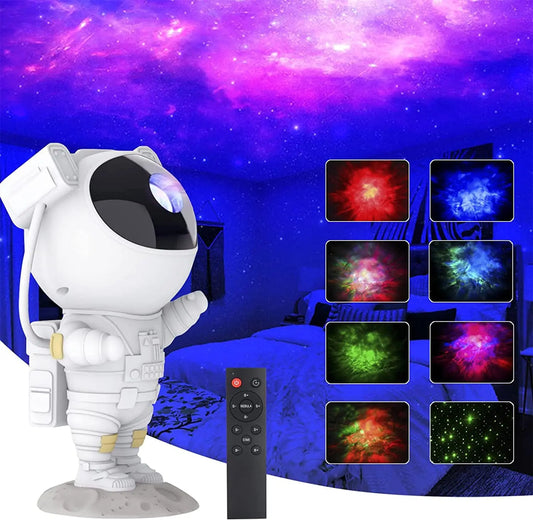 Star Projector Galaxy Night Light Astronaut Space Projector Starry Nebula Ceiling LED Lamp with Timer and Remote for Kids Room