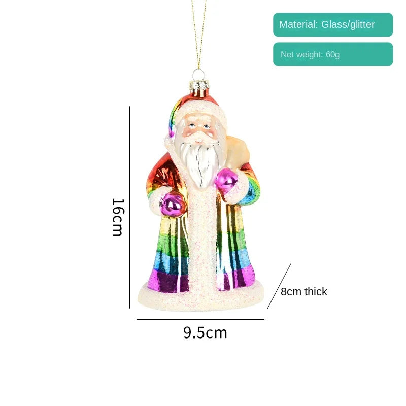 XMAS Luxury Christmas Stocking Santa Stained Glass Decorations Accessory Ball Tree Ornaments Festive Christmas 100pcs