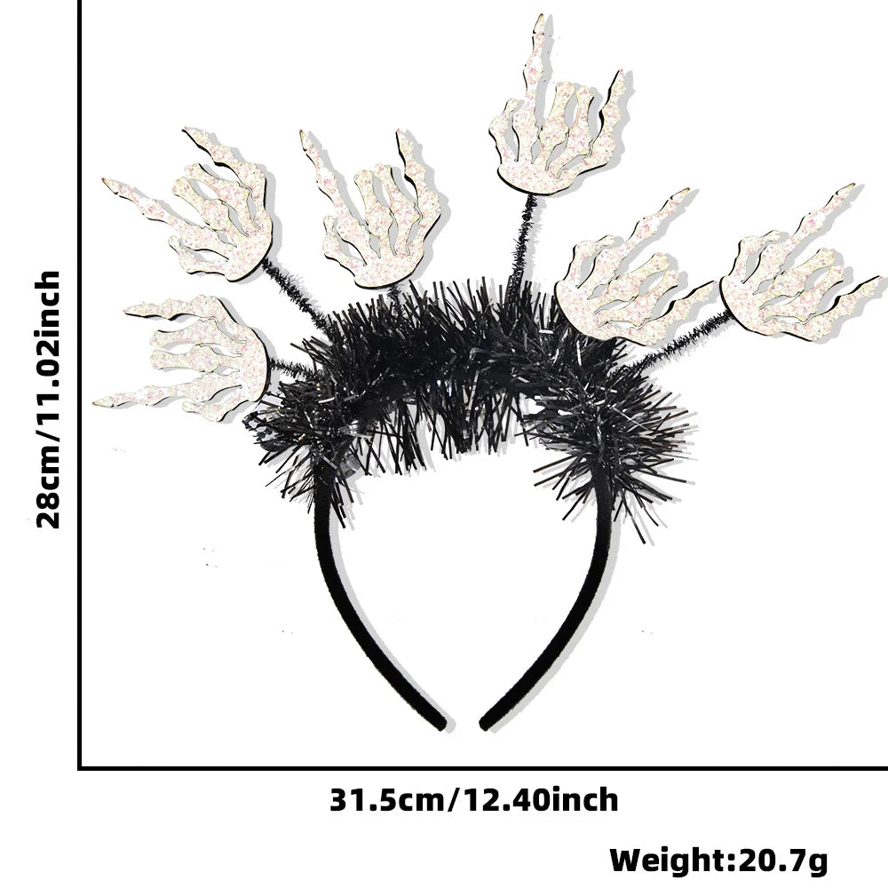 Halloween Pumpkin Vampire Spider Skulls Skeleton Hands Party Radial Hair Hoop
