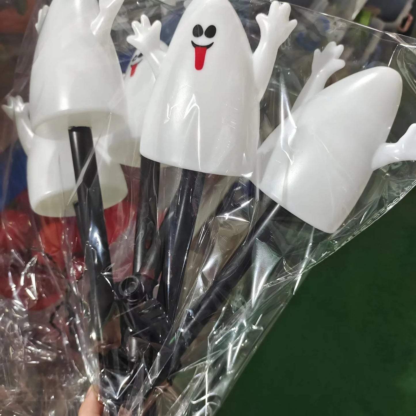 5pc Plastic Pumpkins Ghostly Inserted Lights Outdoor  Halloween Decorations