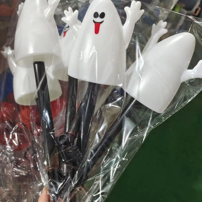5pc Plastic Pumpkins Ghostly Inserted Lights Outdoor  Halloween Decorations