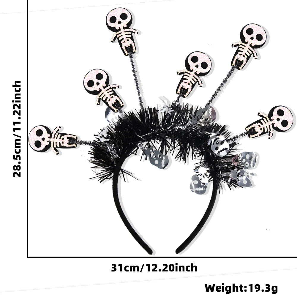 Halloween Pumpkin Vampire Spider Skulls Skeleton Hands Party Radial Hair Hoop