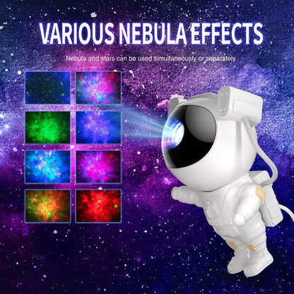 Star Projector Galaxy Night Light Astronaut Space Projector Starry Nebula Ceiling LED Lamp with Timer and Remote for Kids Room
