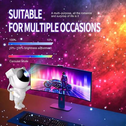Star Projector Galaxy Night Light Astronaut Space Projector Starry Nebula Ceiling LED Lamp with Timer and Remote for Kids Room