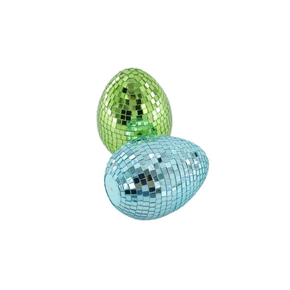 New Green Glass Blown Reflective Easter Mirror Egg Ornaments Egg Hanging Decorations for Parties and Celebrations