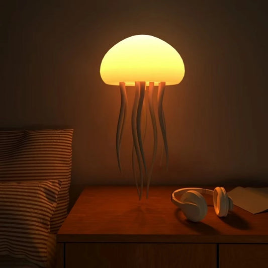 2025 Creative Home LED Night Light Dynamic Voice Control Jellyfish Color Changing Ambient Lamp Rechargeable