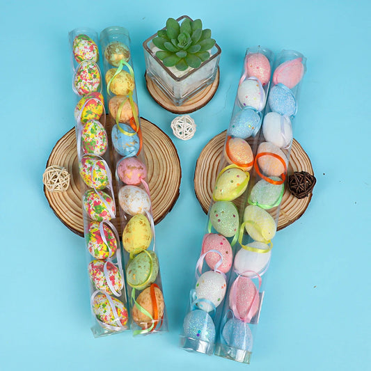 3*4cm/7 Color Options Colorful Barreled Easter Eggs  Set Ornaments Foam Easter Egg Kit Gift  Festival Easter Decoration