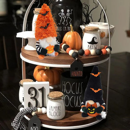 Boheng Handmade Halloween Pumpkin Bat Ornaments Swedish Tomte Nordic Plush Nisse Gonk Small Halloween Gnome Decorations
