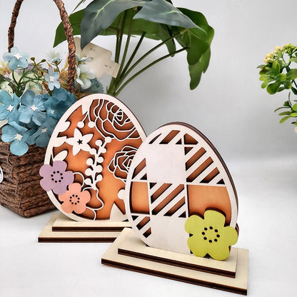 Wooden Crafts Ornament Easter Wooden Ornament Party Festival Props European Home Desktop Decoration