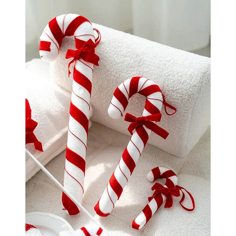 Plush cane candy decoration set Christmas tree ornament