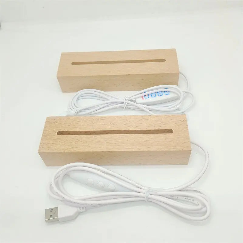 Wholesale Round Oval Rectangular Led Wooden Base Graffitable Message Board clear Acrylic LED Night Light for Bedroom
