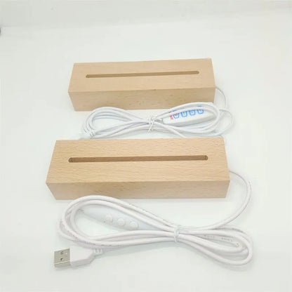 Wholesale Round Oval Rectangular Led Wooden Base Graffitable Message Board clear Acrylic LED Night Light for Bedroom