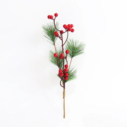 Christmas tree branches, holiday decorations, pine cones