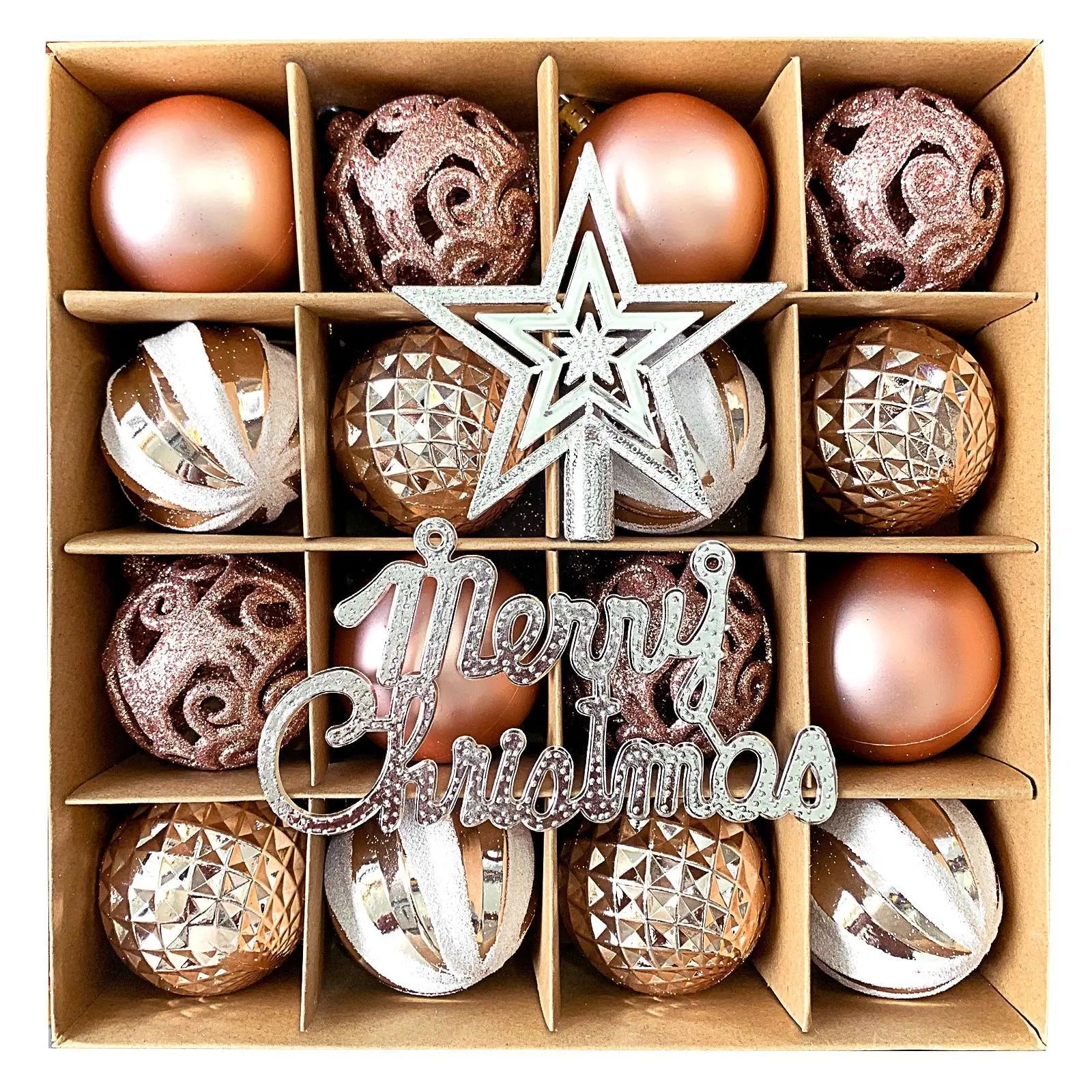 Christmas tree plastic golden decorative ball