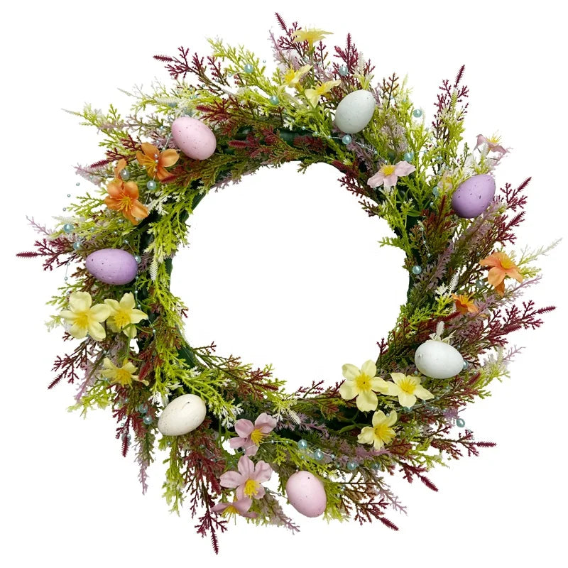 Wholesale Easter Egg Decorations Garland Artificial Easter Egg Wreath Window Display Door Garland Easter Wreath Signs