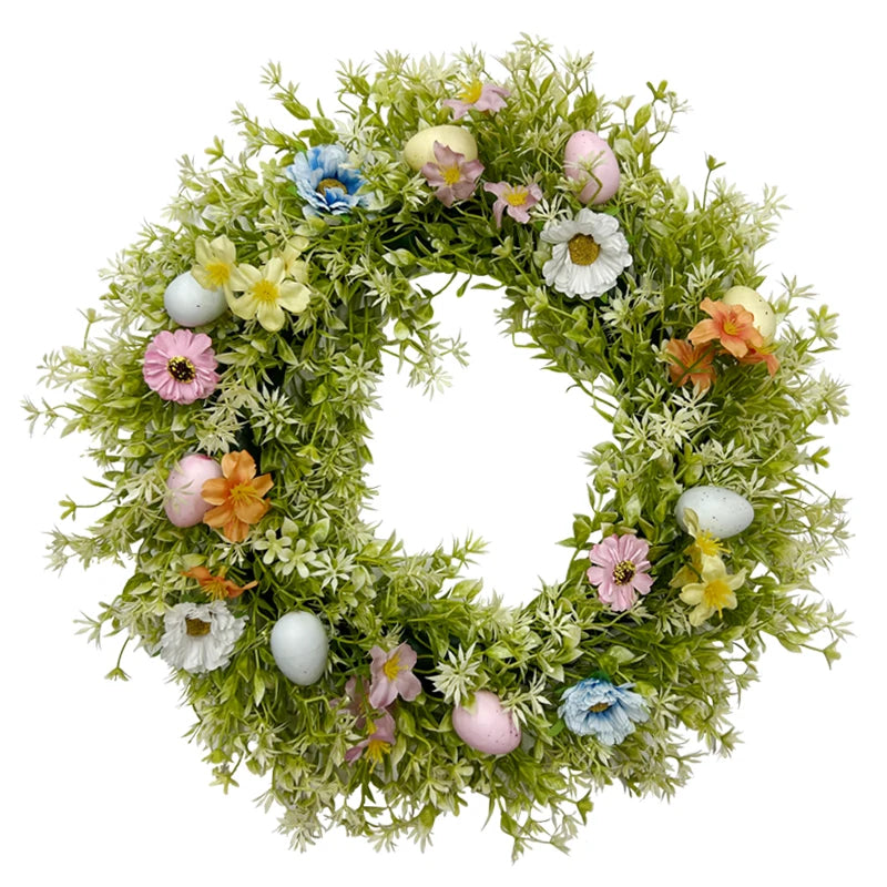 Wholesale Easter Egg Decorations Garland Artificial Easter Egg Wreath Window Display Door Garland Easter Wreath Signs