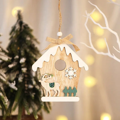 High Quality Wholesale Christmas Hanging Outdoor Decorations Wooden Christmas Decorations