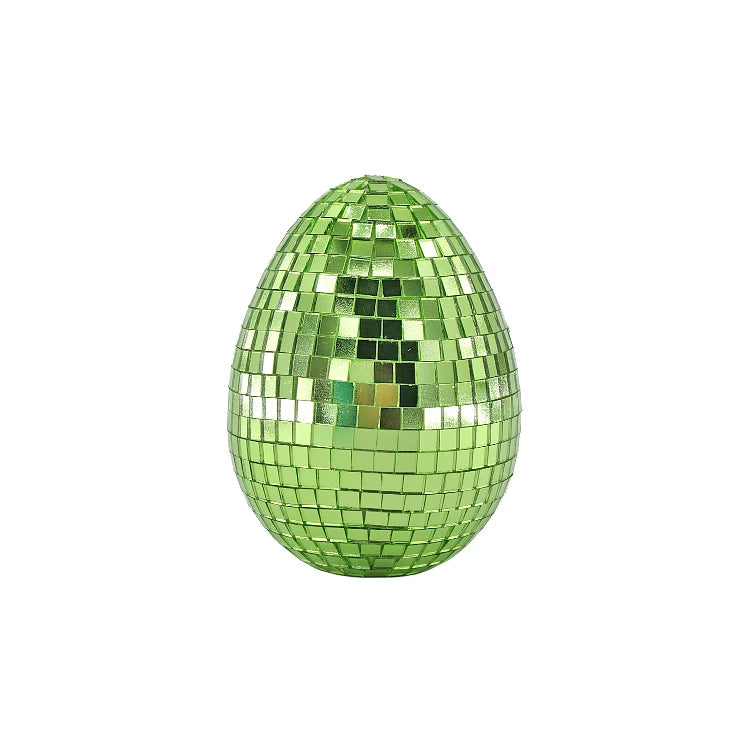 New Green Glass Blown Reflective Easter Mirror Egg Ornaments Egg Hanging Decorations for Parties and Celebrations