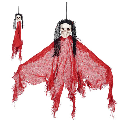 Wholesale Halloween Decorations Outdoor Scary Crying Witch Hanging Skeleton Ghost Haunted House Decoration Props
