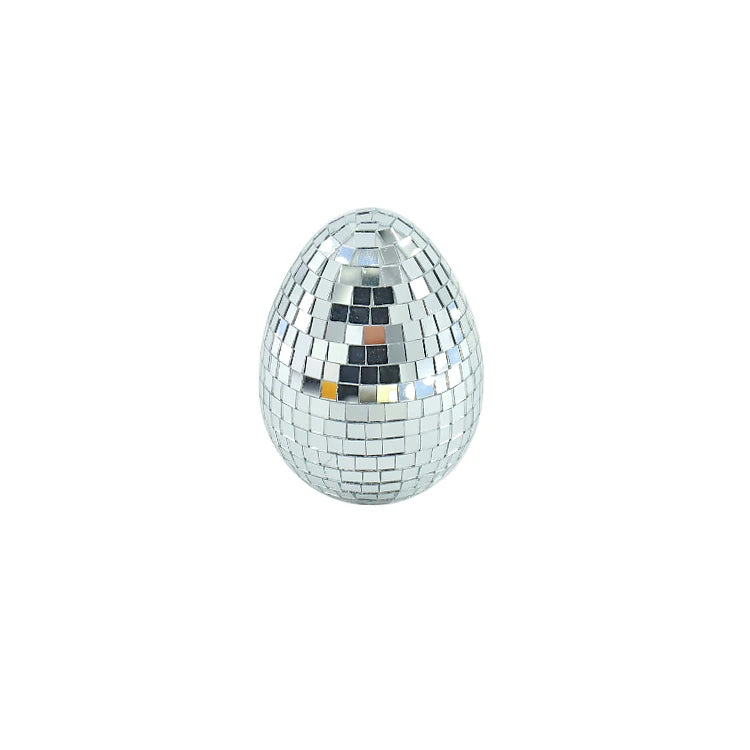 New Green Glass Blown Reflective Easter Mirror Egg Ornaments Egg Hanging Decorations for Parties and Celebrations