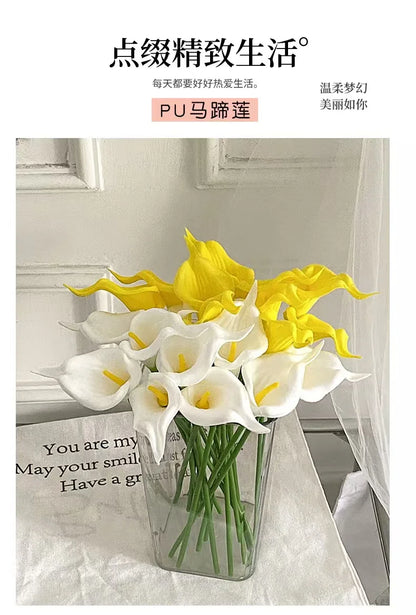 Delicate Soft Decorative Wedding New Year Decorations Home Table Items Silk Artificial Flowers Calla Lily
