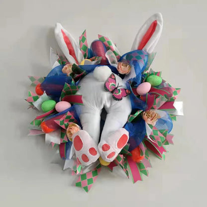 Easter Bunny Ornament Wreath Easter Egg Carrot Decoration 2023 Hot Sale Home Window Party