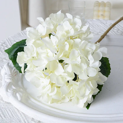 High Single Artificial Hydrangea Flower Stem Wedding Other Events Artificial Flowers Real Touch White Hydrangea