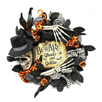Ghost Festival Halloween Decoration 26 Inch Halloween Front Door Wreaths Halloween Wreath for Party Home Decor