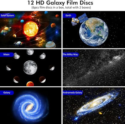 Galaxy Projector HD Image Star Galaxy Light With 13 Film Discs Planetarium Projector for Kids,360 Rotating 1/2h Timer