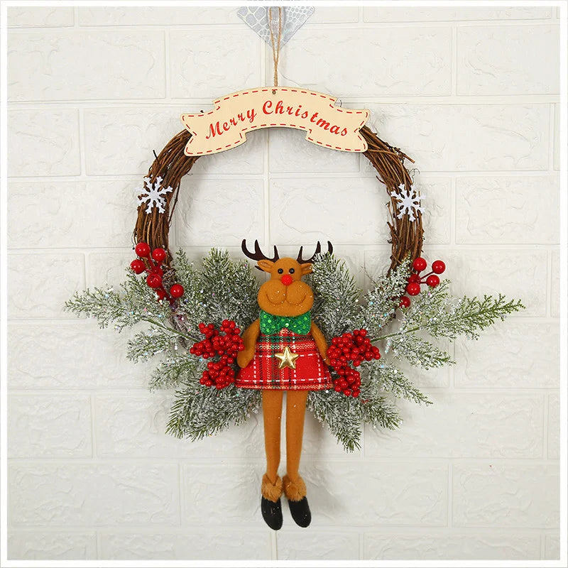 Pine Needle Xmas Garland deer