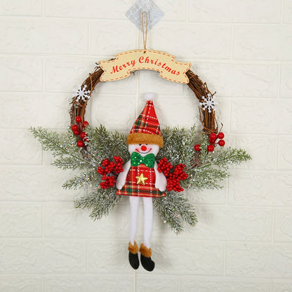 Pine Needle Xmas Garland Santa Claus 2