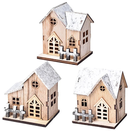  Christmas Decoration Light up Chalet wood white