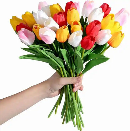 Wholesale Sale Price Fake Artificial PU Tulip Flower Bouquet Faux Flower Decorative Flower Tulip in Bulk for House Decoration