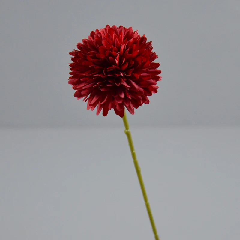 Hot Sale Artificial Single Chrysanthemum Branch Silk Marigold Ball PingPong Artificial Flowers Bulk Cake Wedding DecorDIY