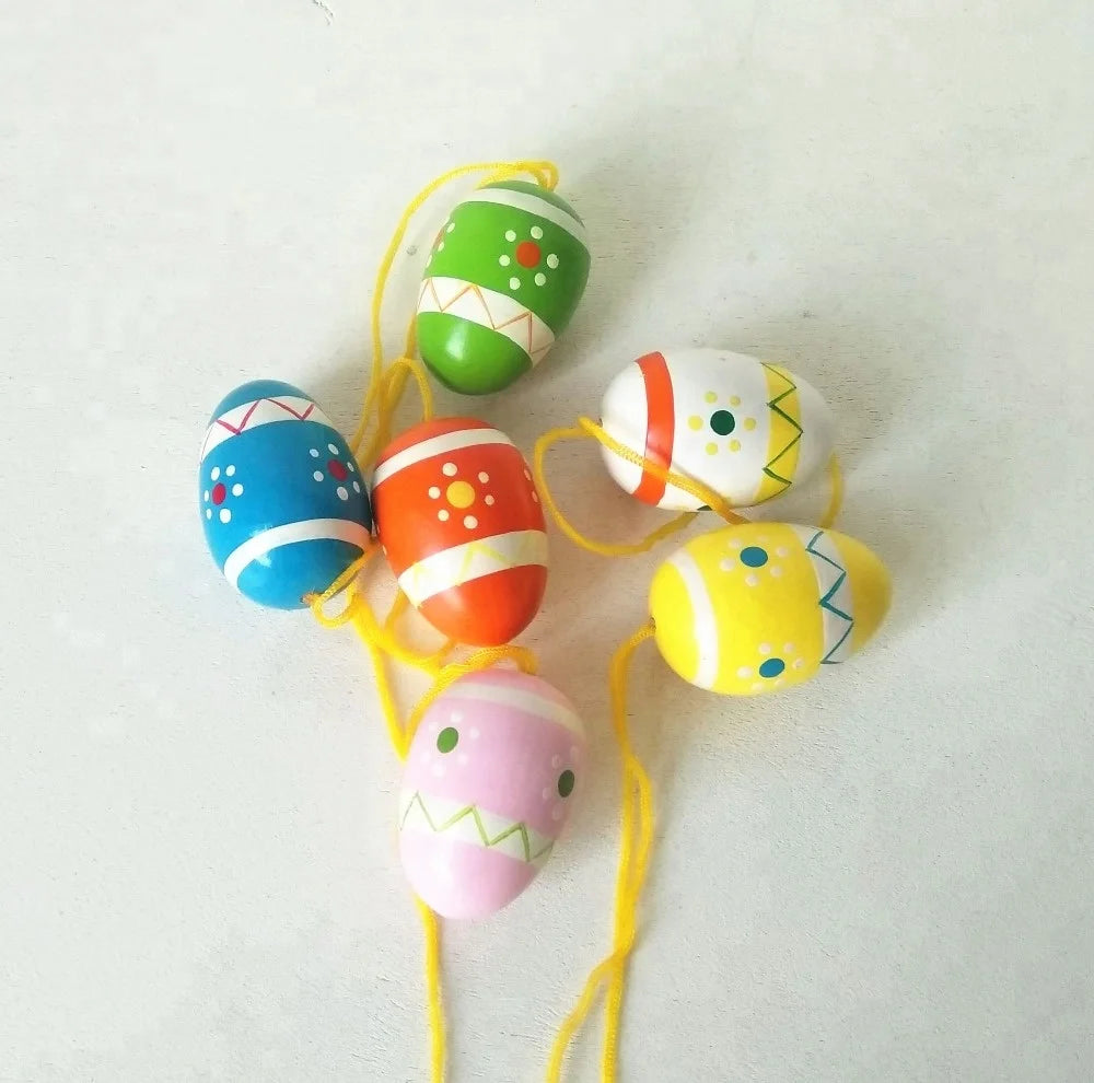 Wooden Wholesale Decorative Coloured Easter Eggs  Ornaments for Gift
