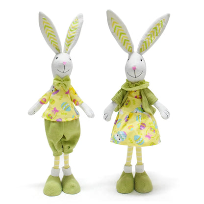 23 Inch Handmade Easter Day Party Home Ornament Rabbits Stuffed Doll Gifts Standing Green Cute Easter Bunny Decorations