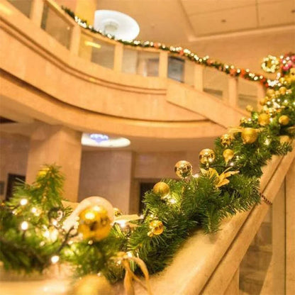 2.7m Christmas Decoration LED Rattan Garland Wreath Light Door Hanging Ornaments Artificial Xmas Tree Fireplace Decor