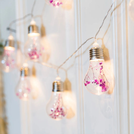 Newish Multicolor Plastic LED Bulb String Light with Plastic Grass Lightchain and Warm LED