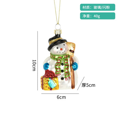 XMAS Luxury Christmas Stocking Santa Stained Glass Decorations Accessory Ball Tree Ornaments Festive Christmas 100pcs