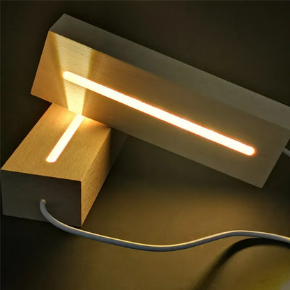 Wholesale Round Oval Rectangular Led Wooden Base Graffitable Message Board clear Acrylic LED Night Light for Bedroom
