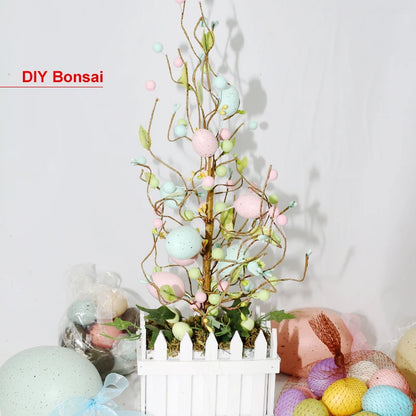 Novelty Wholesale Festival DIY Pattern Ornaments Colorful Foam Easter Eggs for Easter Decoration 2025
