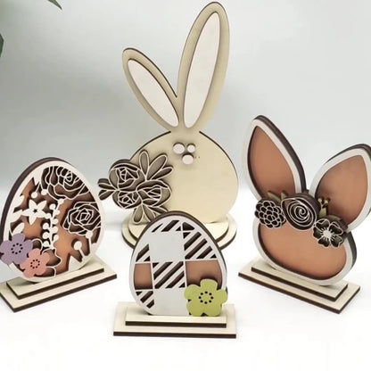 Wooden Crafts Ornament Easter Wooden Ornament Party Festival Props European Home Desktop Decoration